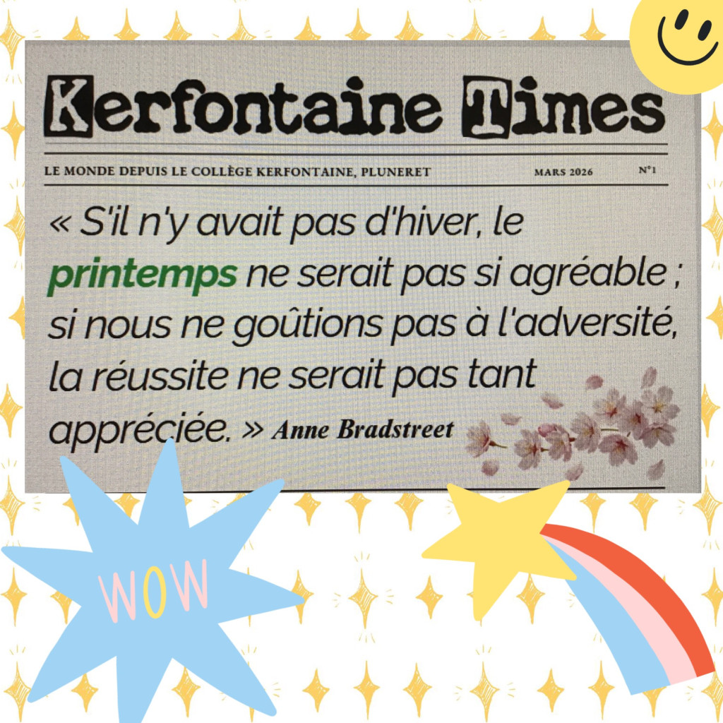 Kerfontaine Times, le journal du collège : sortie printanière !